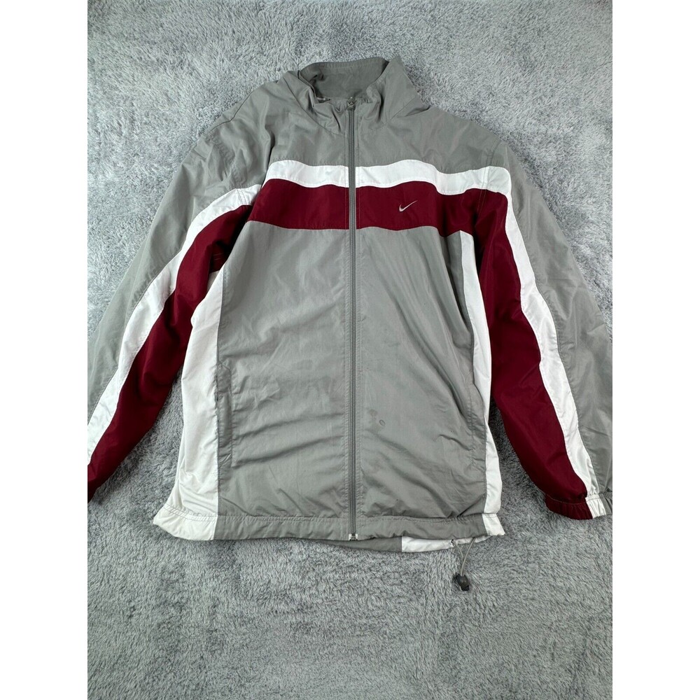 Nike Men's Large (21x30) Full Zip Windbreaker Lined Activewear Jacket Gray
